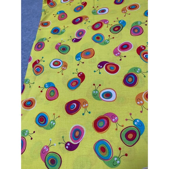 Colorful Snail Trails Cotton Fabric Studio E 18"x21" Bright Yellow Multicolor Sn - Picture 9 of 10